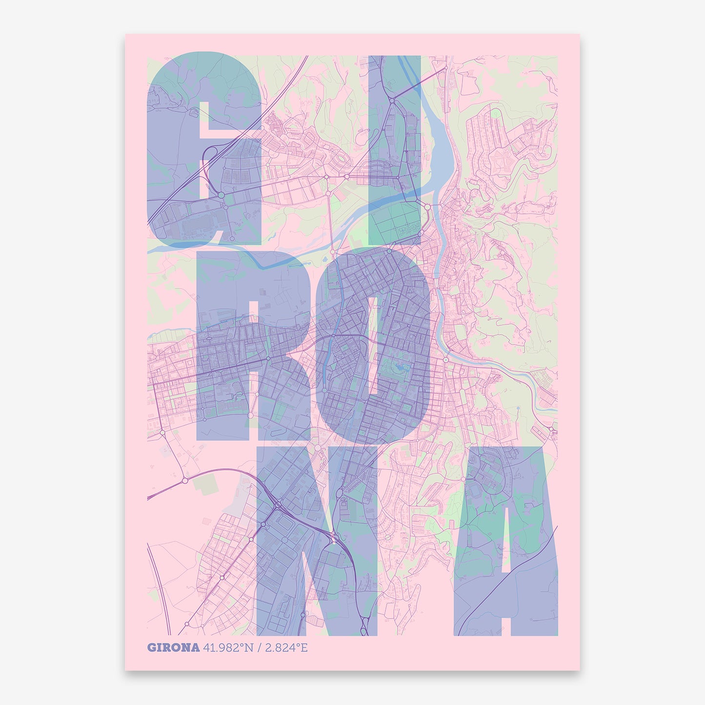 Girona Map V08 Nursery / Frame / No