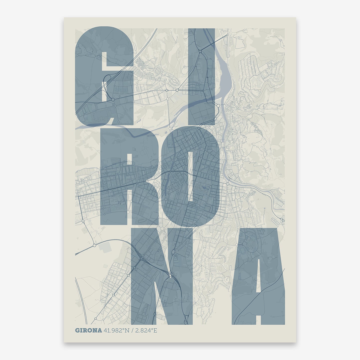 Girona Map V08 Seaside / No Frame / No