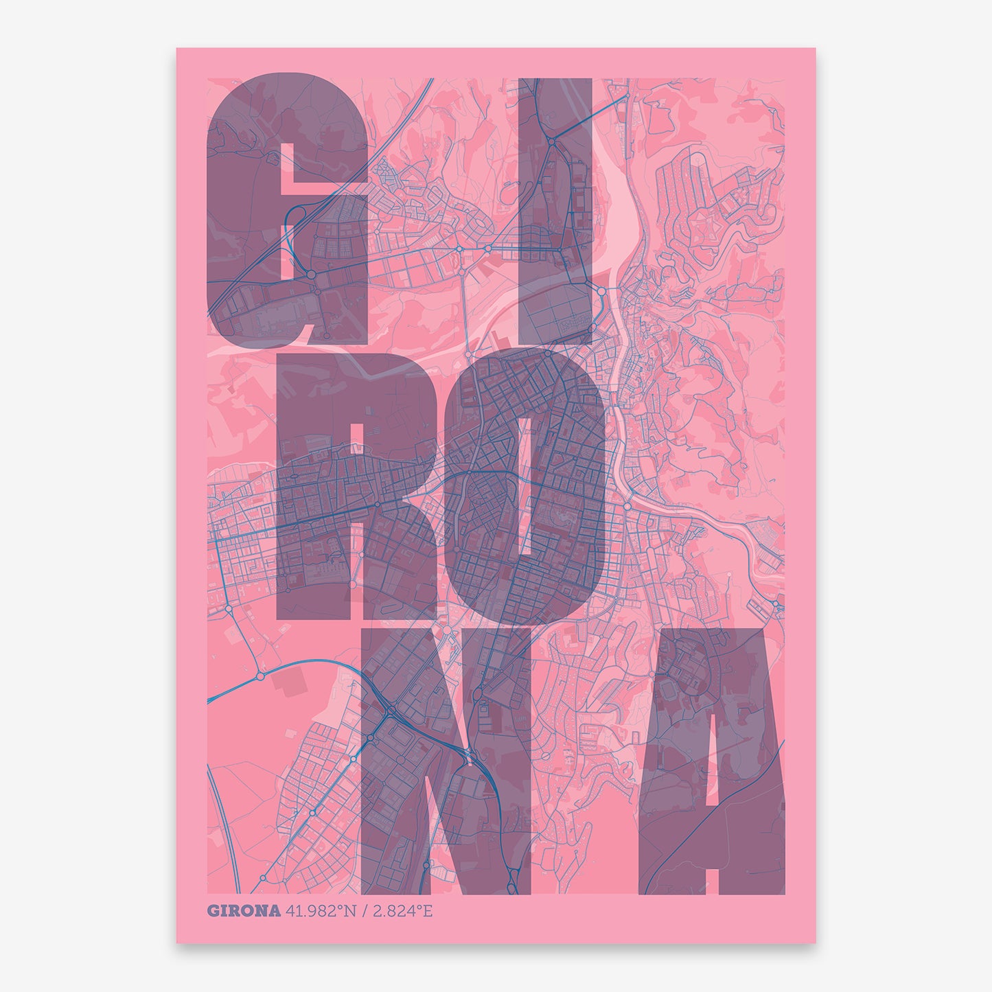 Girona Map V08 Tuscan / No Frame / No