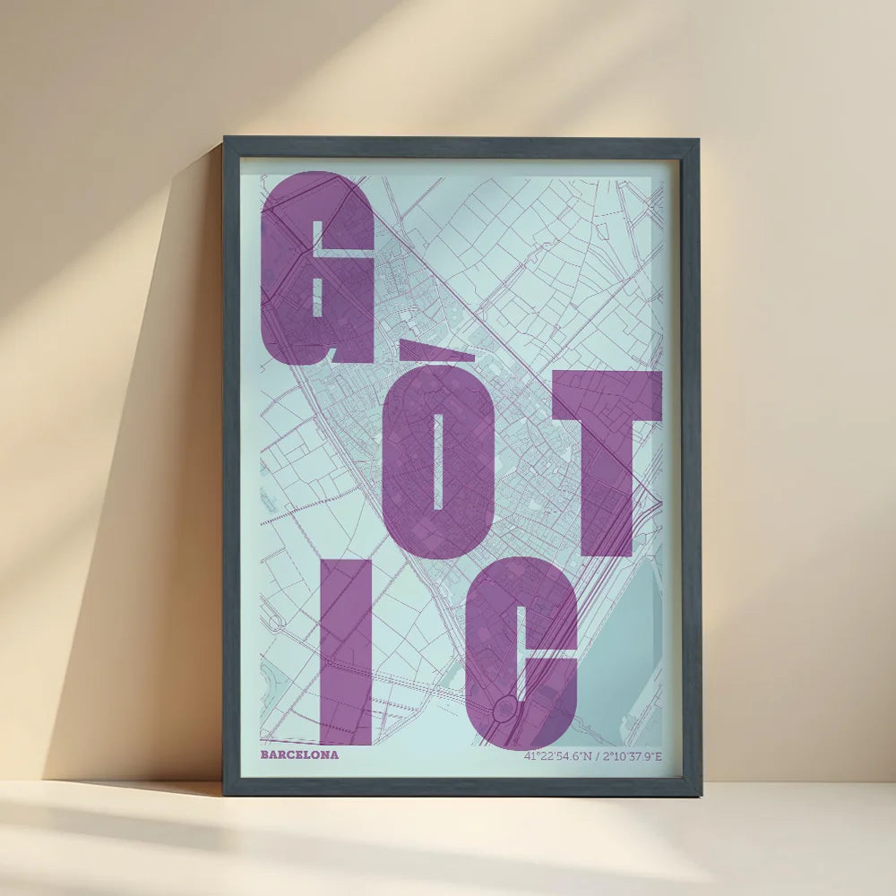 Artistic map of the Gothic Quarter – Graphic design and typography on map