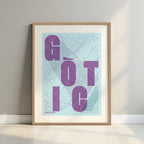 Mapa artístico del Barrio Gótico – Diseño gráfico y tipografía sobre mapa