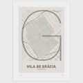 Lámina tipográfica de Gràcia – diseño Ultrafina, sin marco sobre papel