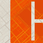 Detalle de la lámina tipográfica de Gràcia, textura del papel Giclée