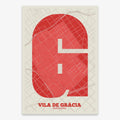 Decorative print of Gracia, Barcelona – Modern typographic art