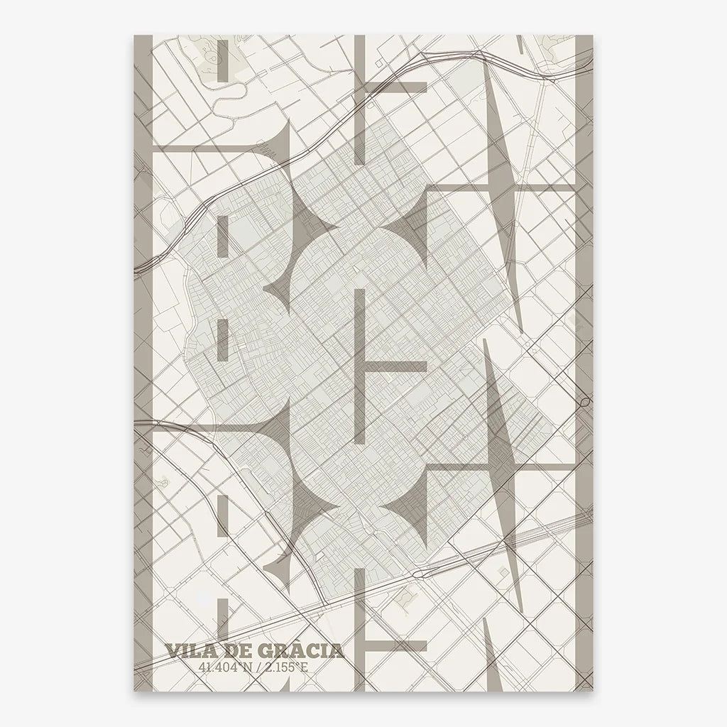 Barcelona art poster with geometric typography - Custom decoration