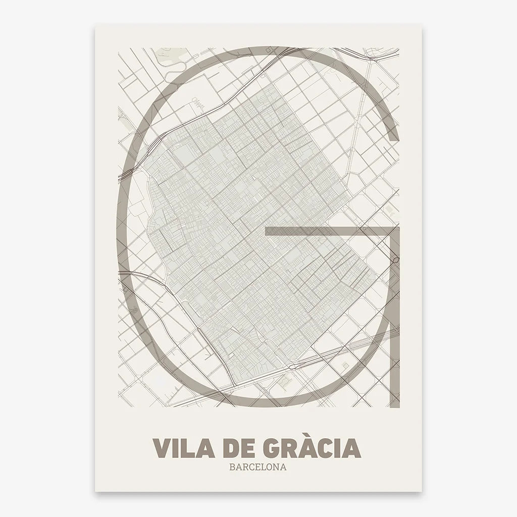 Poster of the Gracia neighborhood, Barcelona – Ultra-fine typographic art