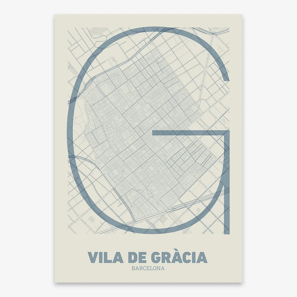 Poster of the Gracia neighborhood, Barcelona – Ultra-fine typographic art
