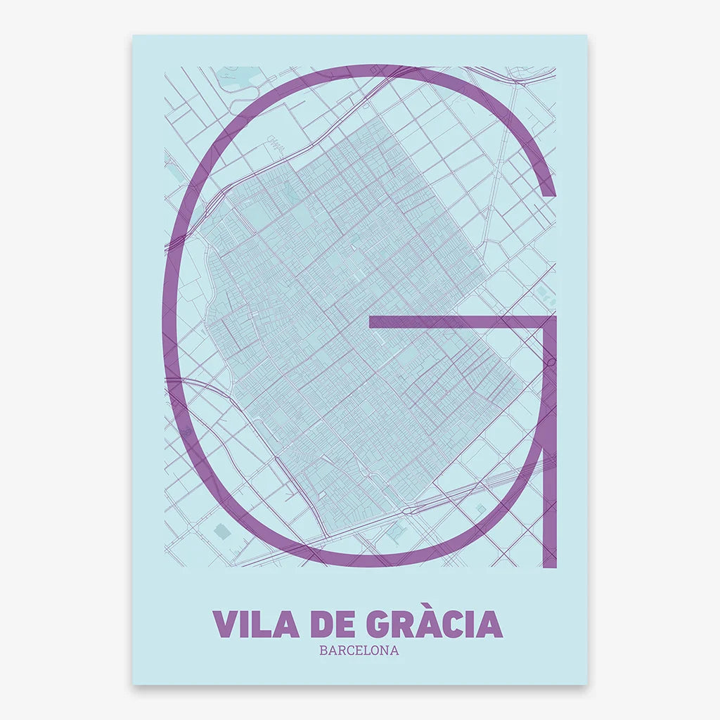 Poster of the Gracia neighborhood, Barcelona – Ultra-fine typographic art