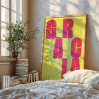 Lámina creativa de Gracia – Diseño gráfico y tipografía sobre mapa