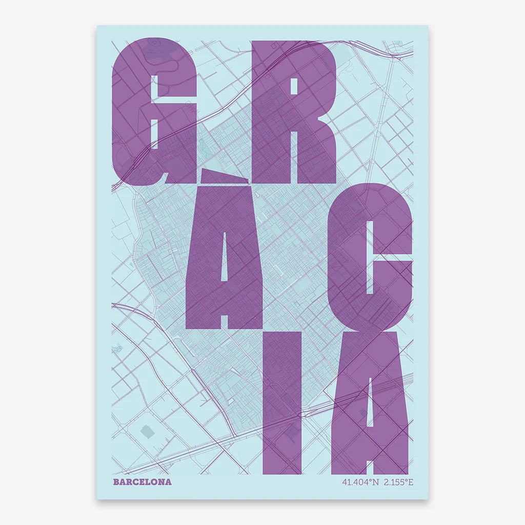 Creative print by Gracia – Graphic design and typography on a map