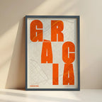 Creative print by Gracia – Graphic design and typography on a map