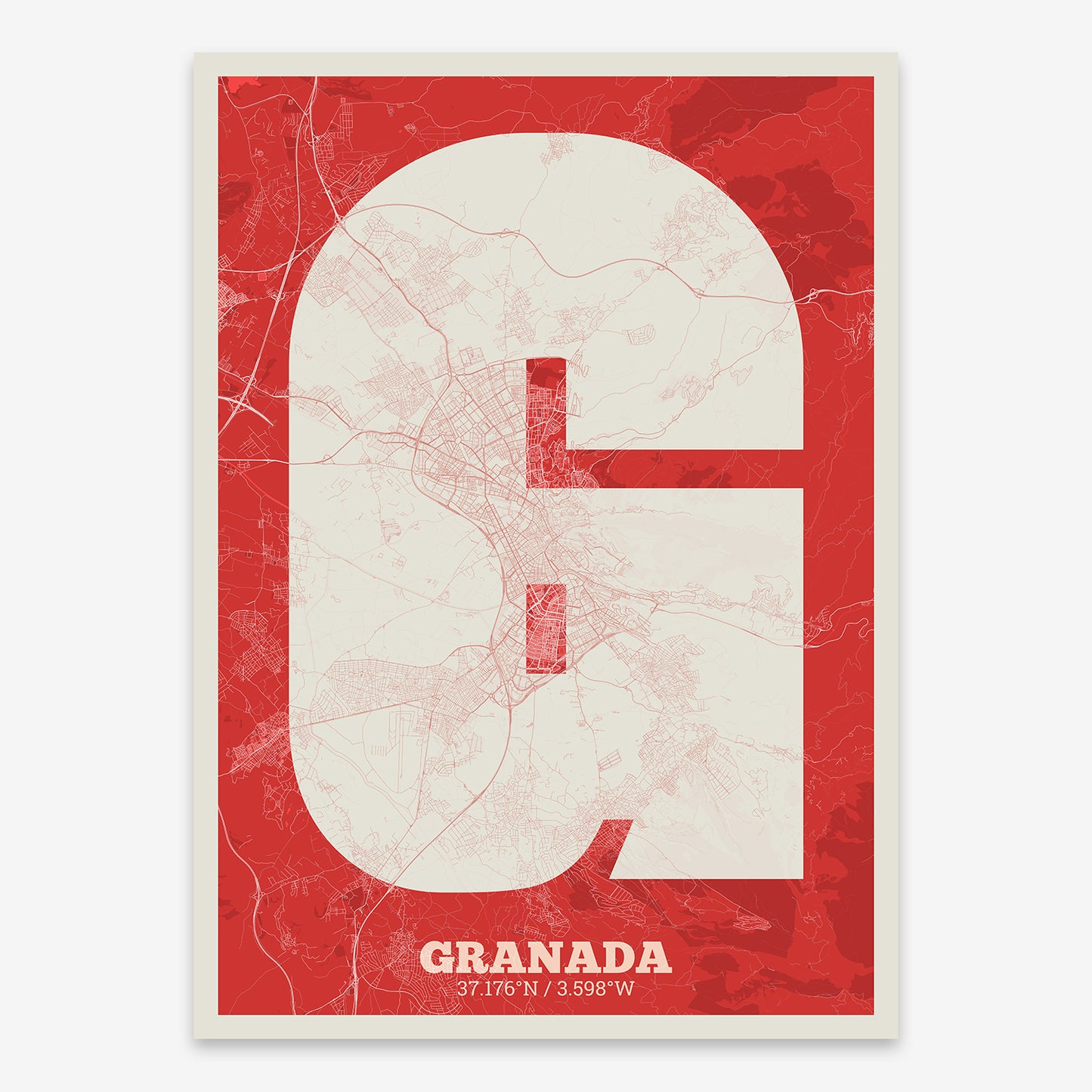 Granada Map V02 Boho / Frame / No