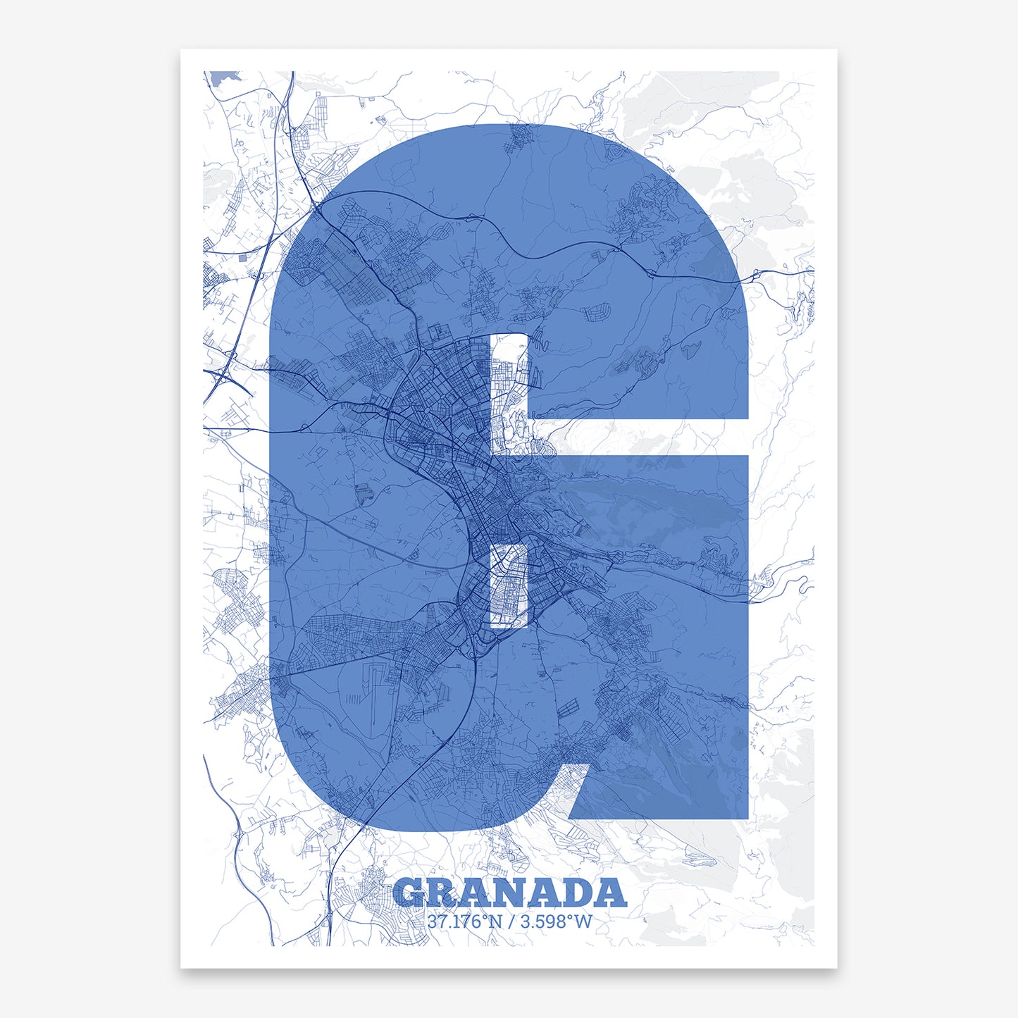 Granada Map V02 Med / Frame / Yes