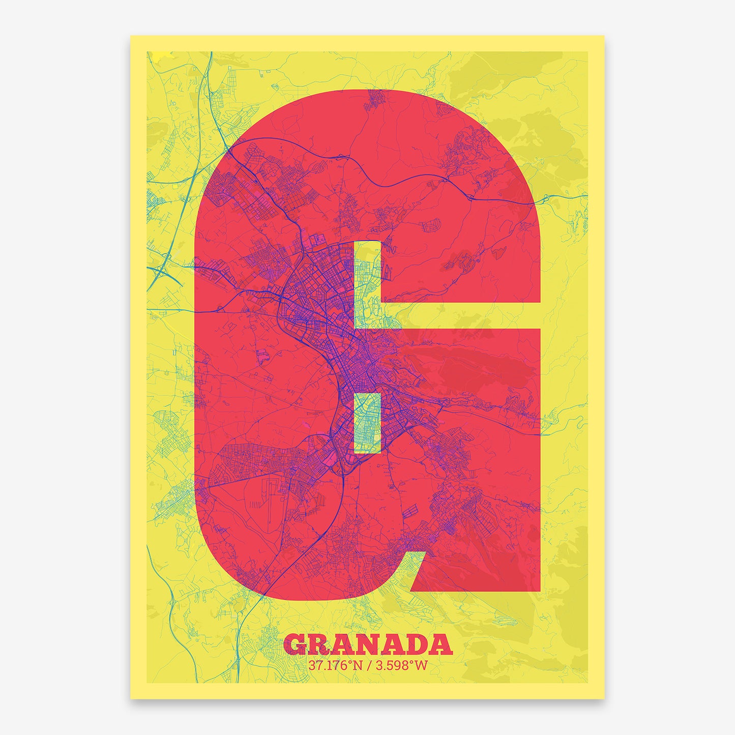 Granada Map V02 Miami / No Frame / Yes