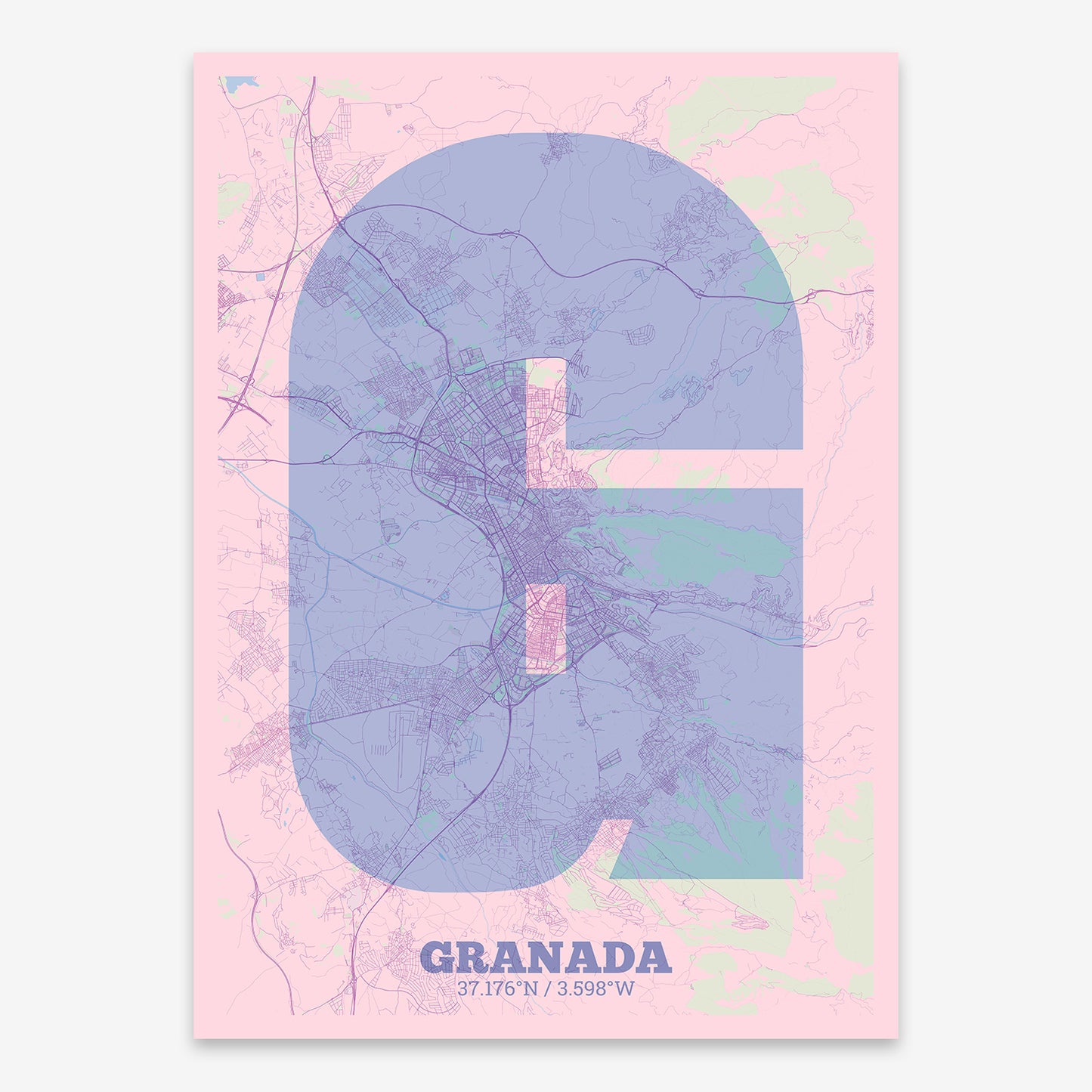 Granada Map V02 Nursery / No Frame / No