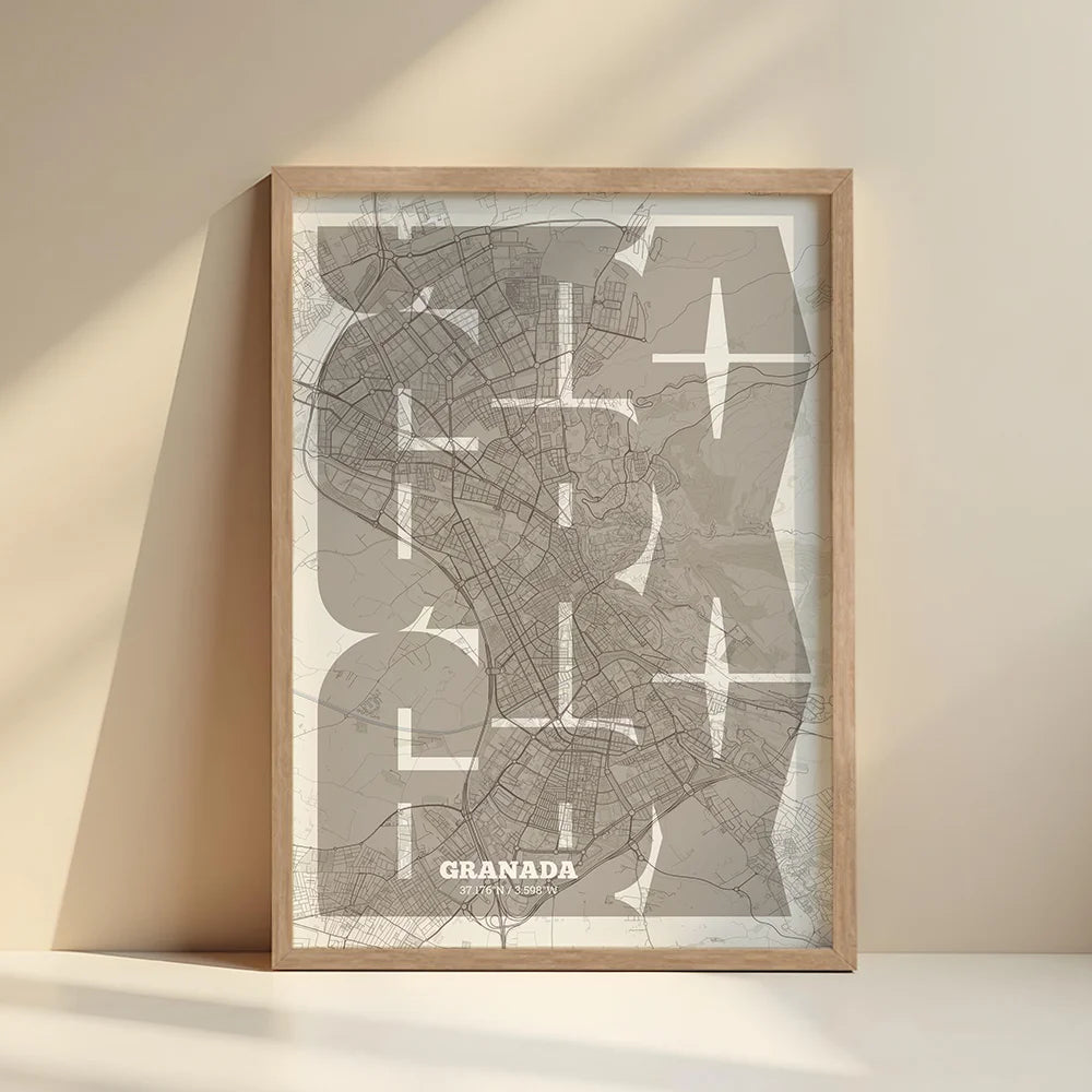 Granada art poster with geometric typography - Custom decoration