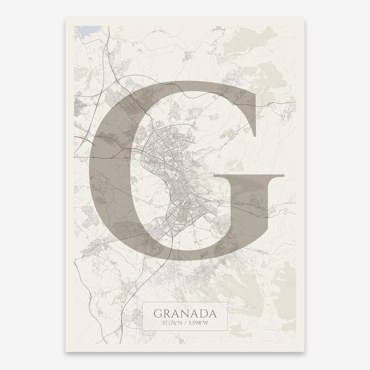 Granada Map V06 Rustic / No Frame / No