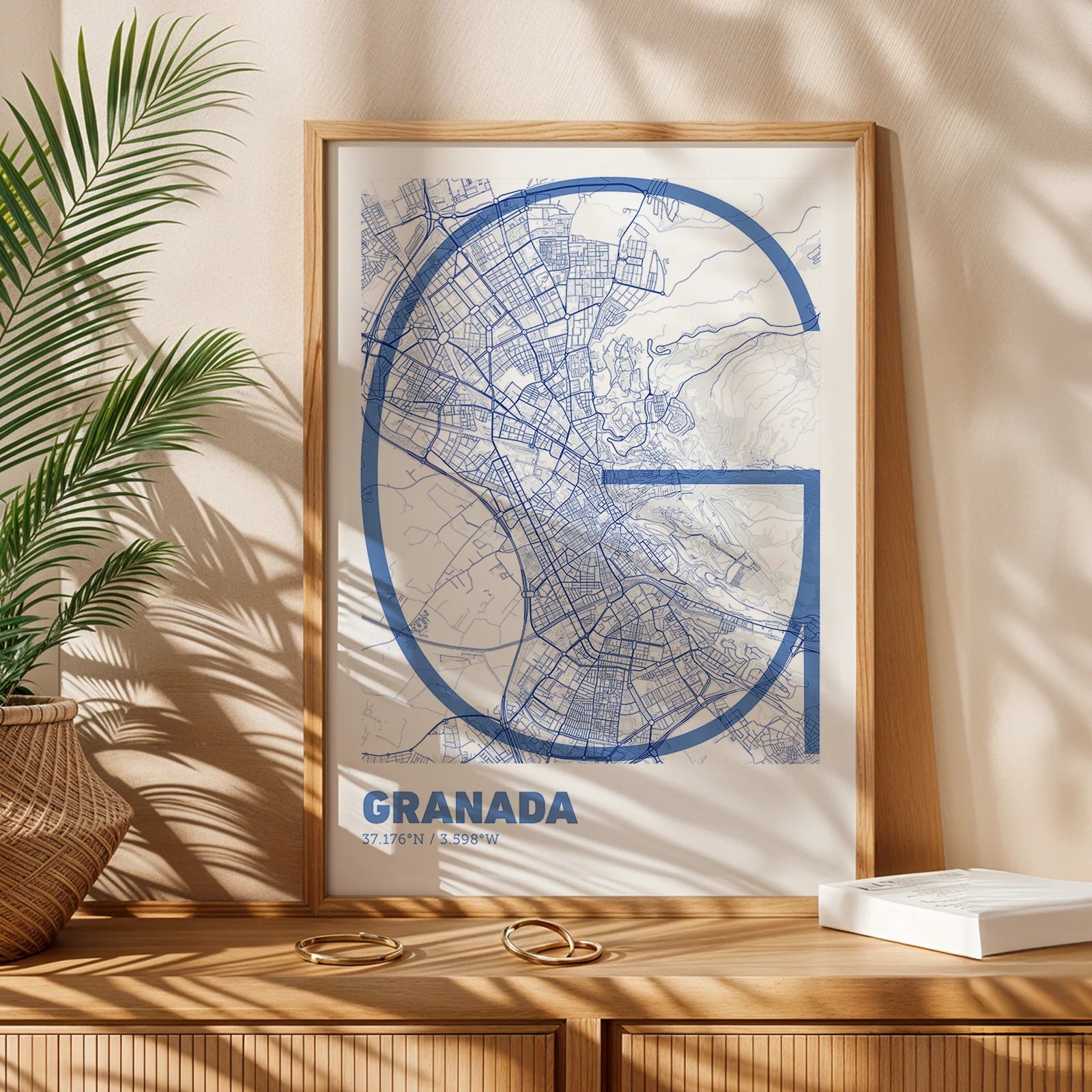 Póster decorativo de Granada – Arte tipográfico ultrafino