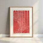 Graphic souvenir of Granada – Contemporary typographic print