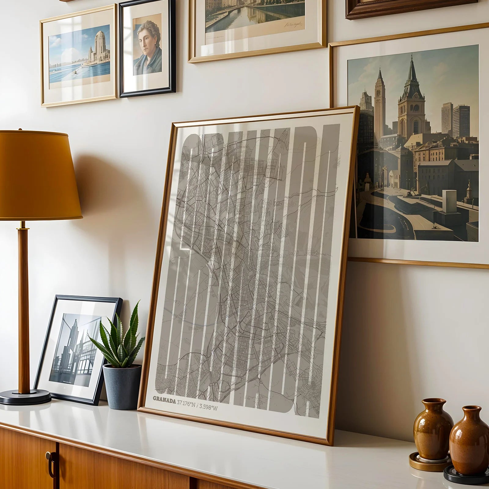 Graphic souvenir of Granada – Contemporary typographic print