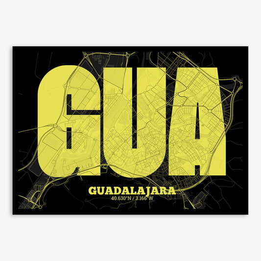 Guadalajara Map V02 Night / Frame / Yes