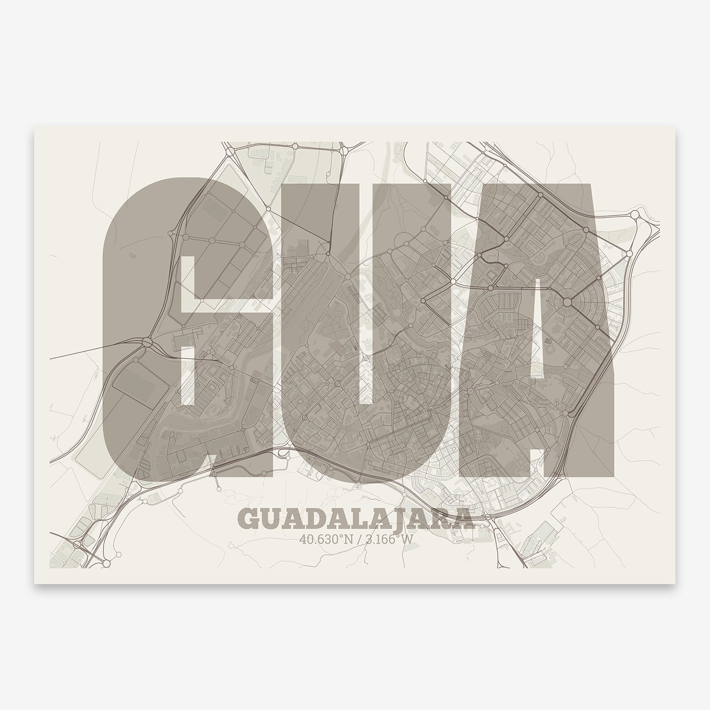 Guadalajara Map V02 Rustic / No Frame / No