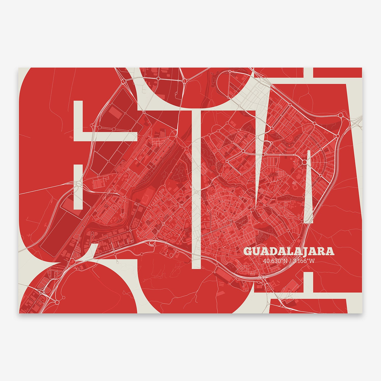 Guadalajara Map V03 Boho / No Frame / No