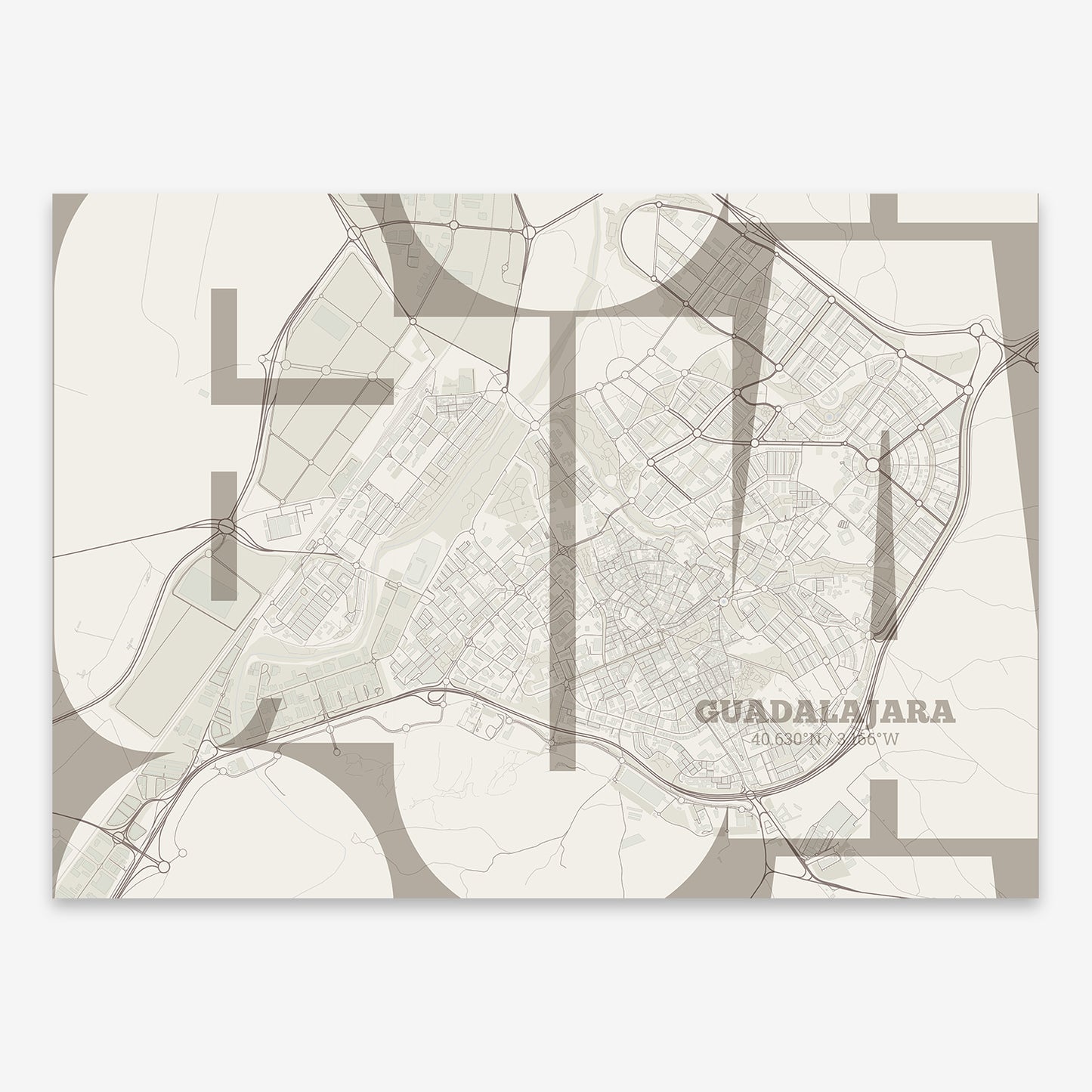 Guadalajara Map V03 Rustic / No Frame / No