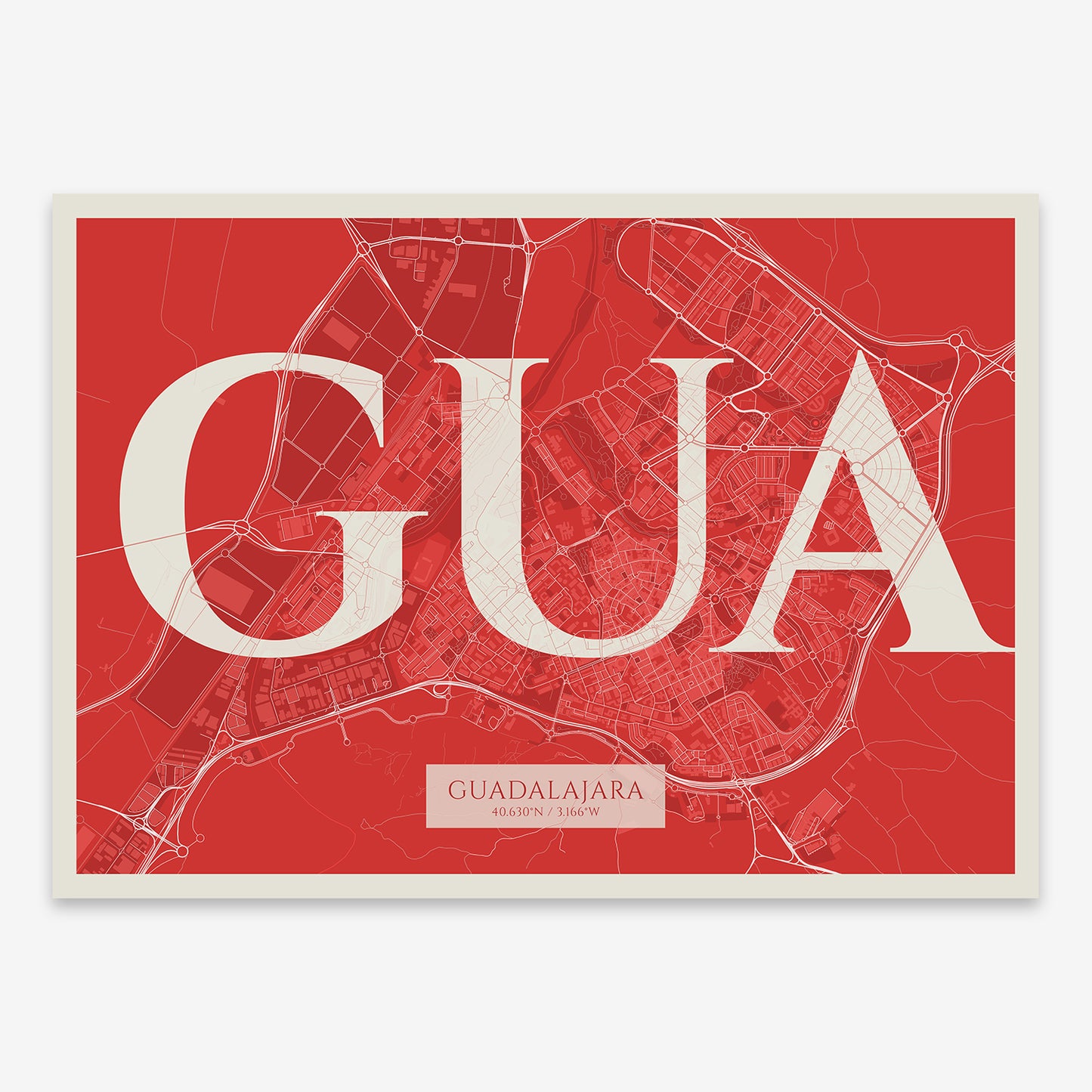 Guadalajara Map V06 Boho / Frame / Yes