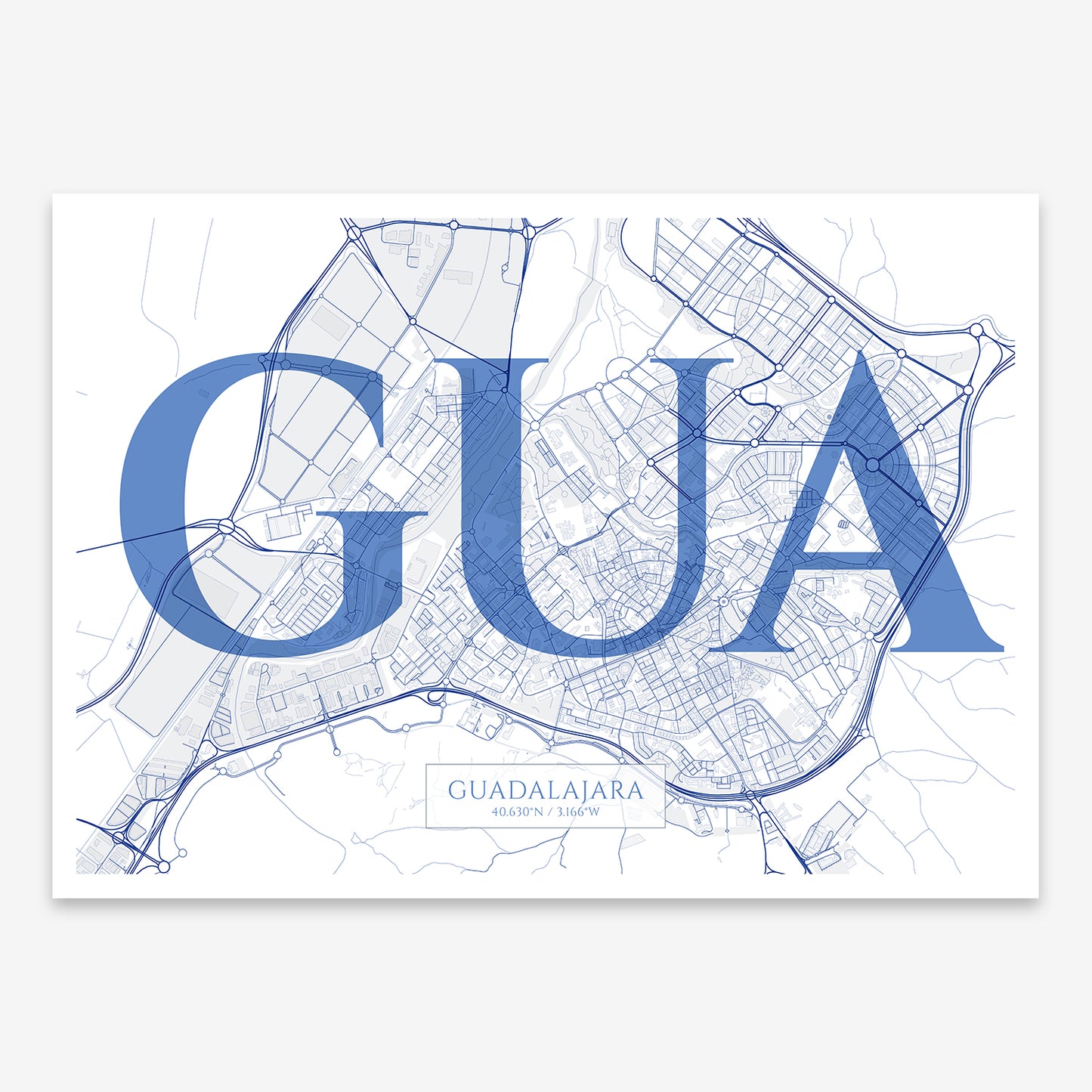 Guadalajara Map V06 Med / Frame / Yes