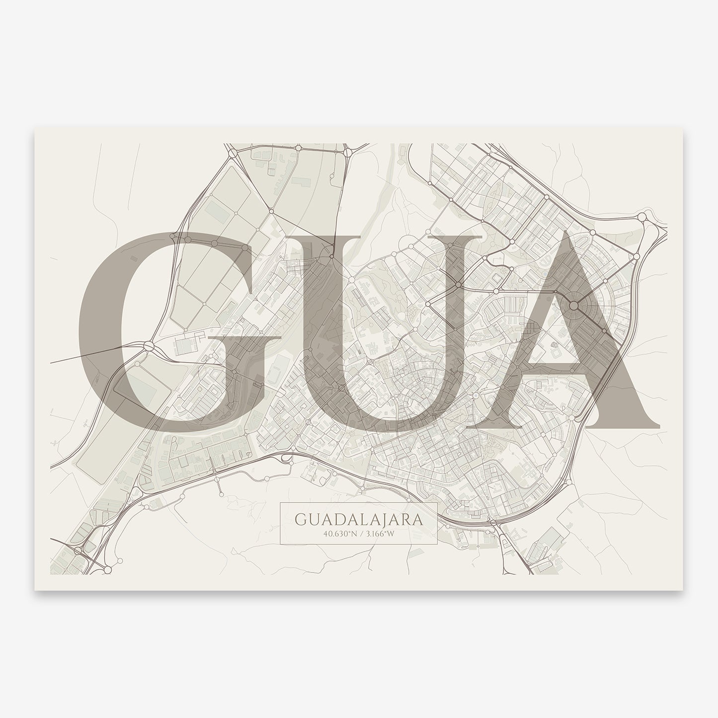 Guadalajara Map V06 Rustic / No Frame / No