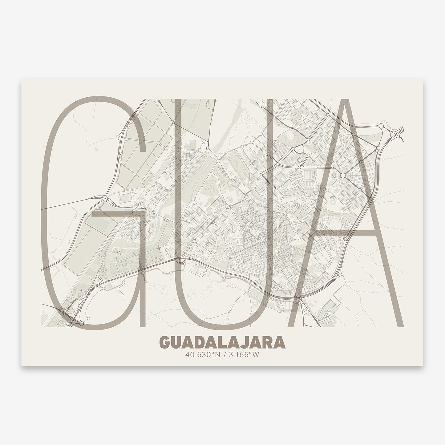 Guadalajara Map V07 Rustic / No Frame / No