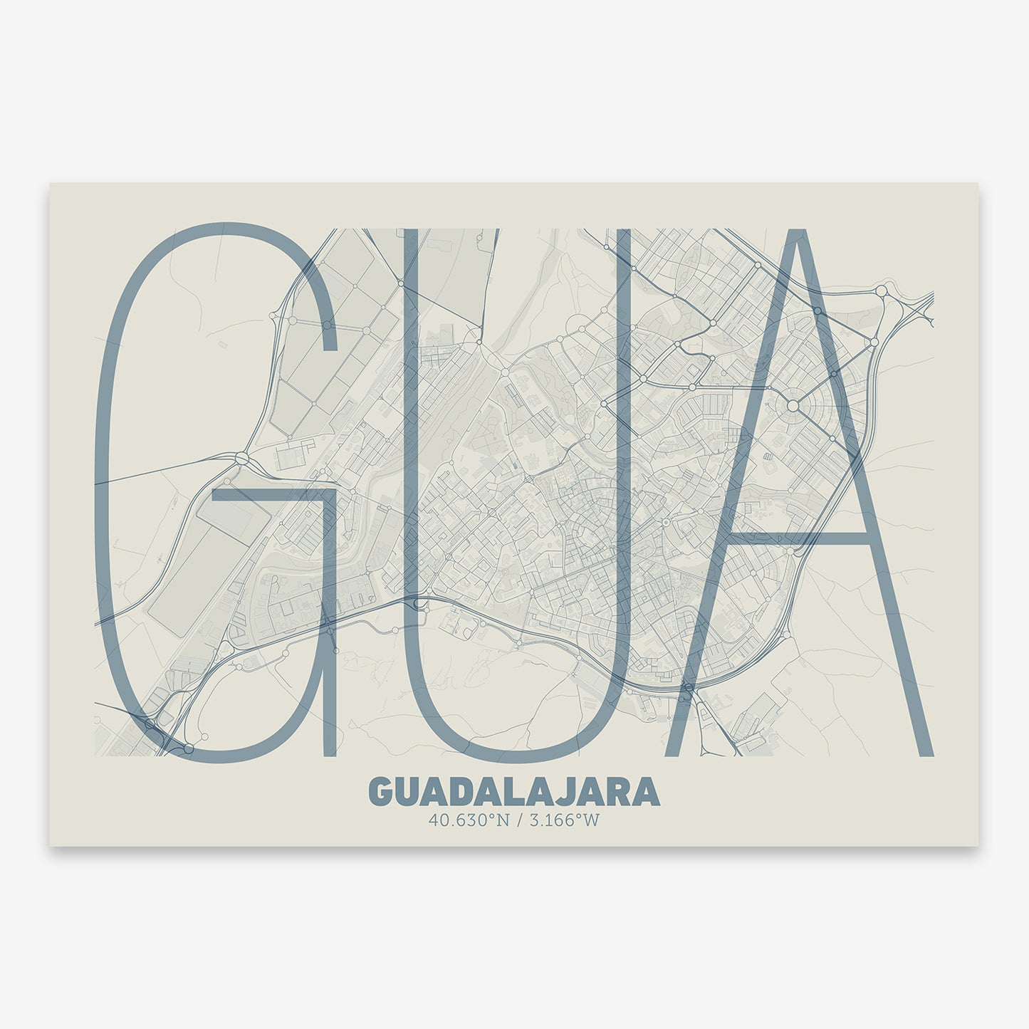 Guadalajara Map V07 Seaside / Frame / No