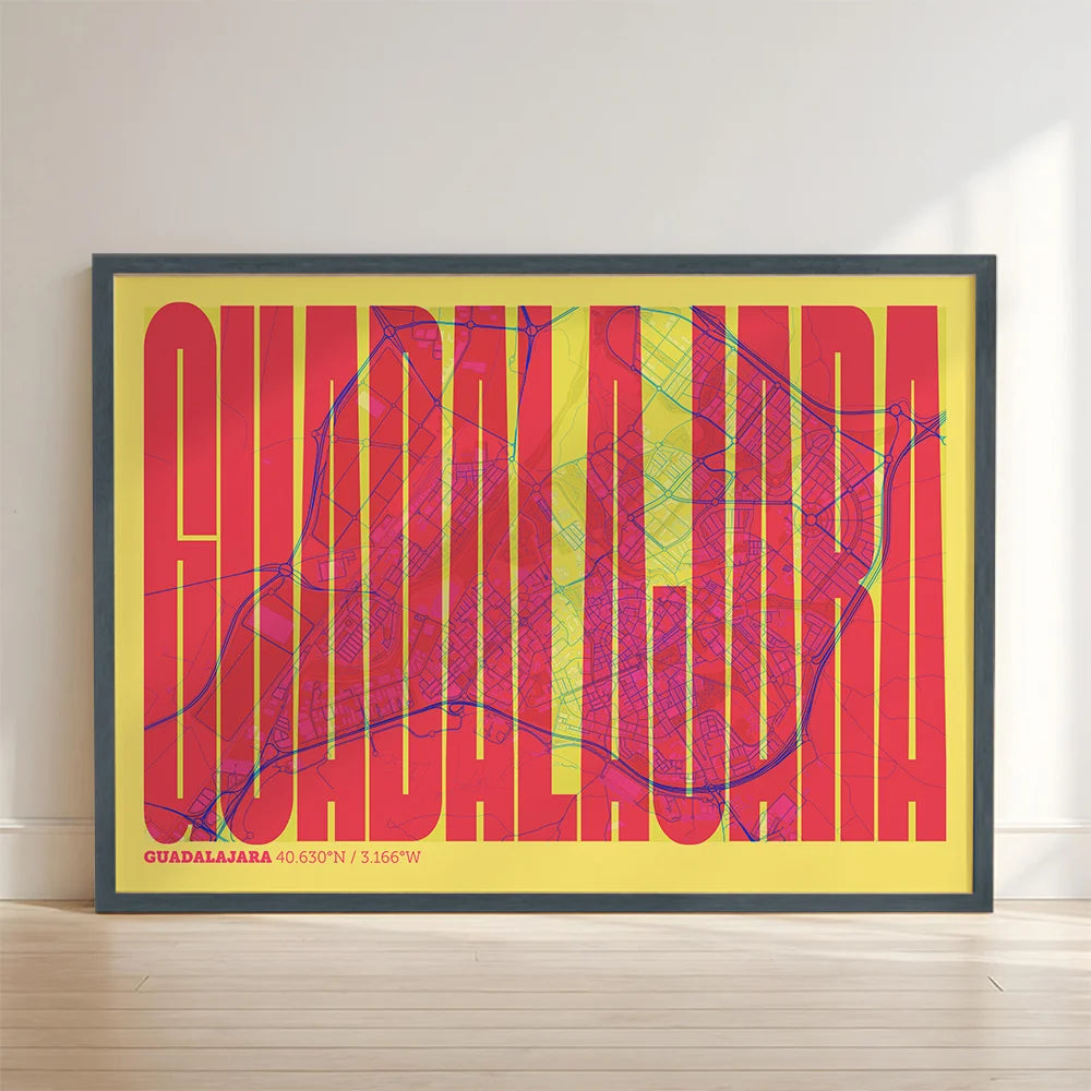 Graphic souvenir of Guadalajara – Contemporary typographic print