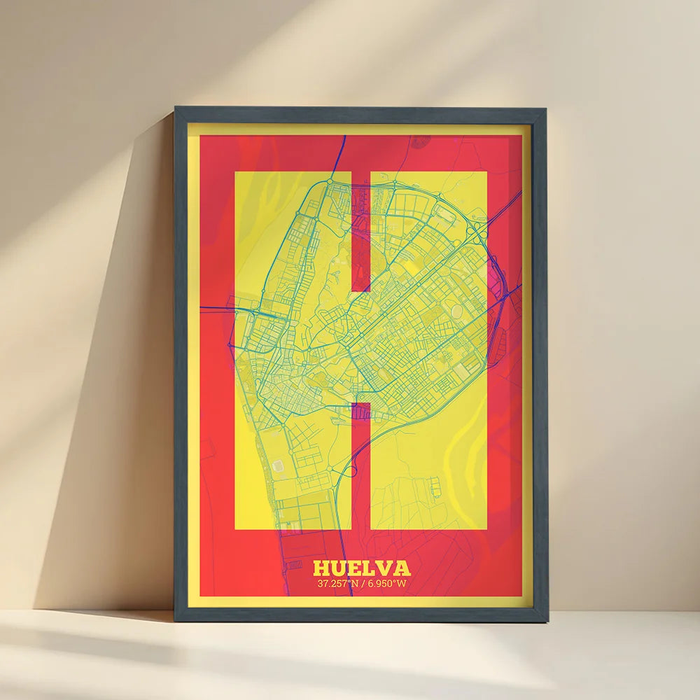 Decorative print of Huelva – Modern typographic art