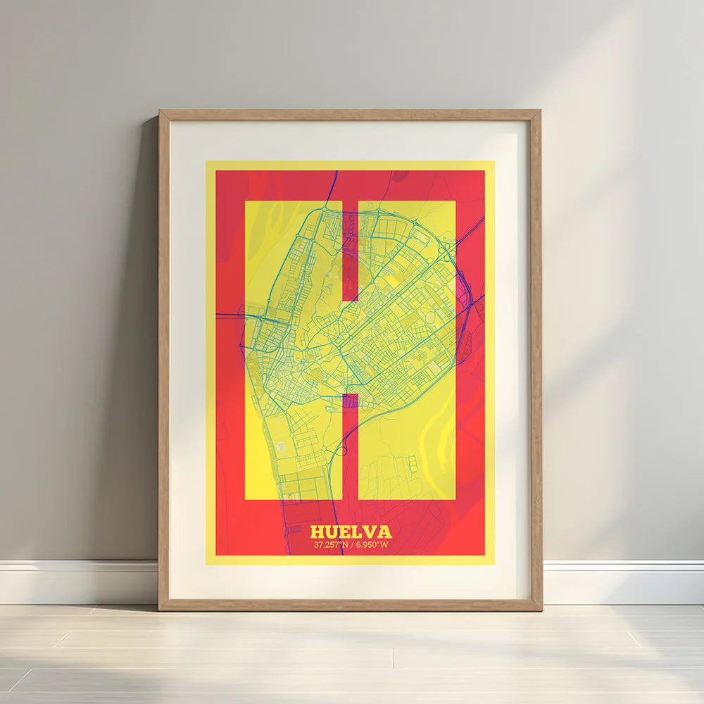 Decorative print of Huelva – Modern typographic art