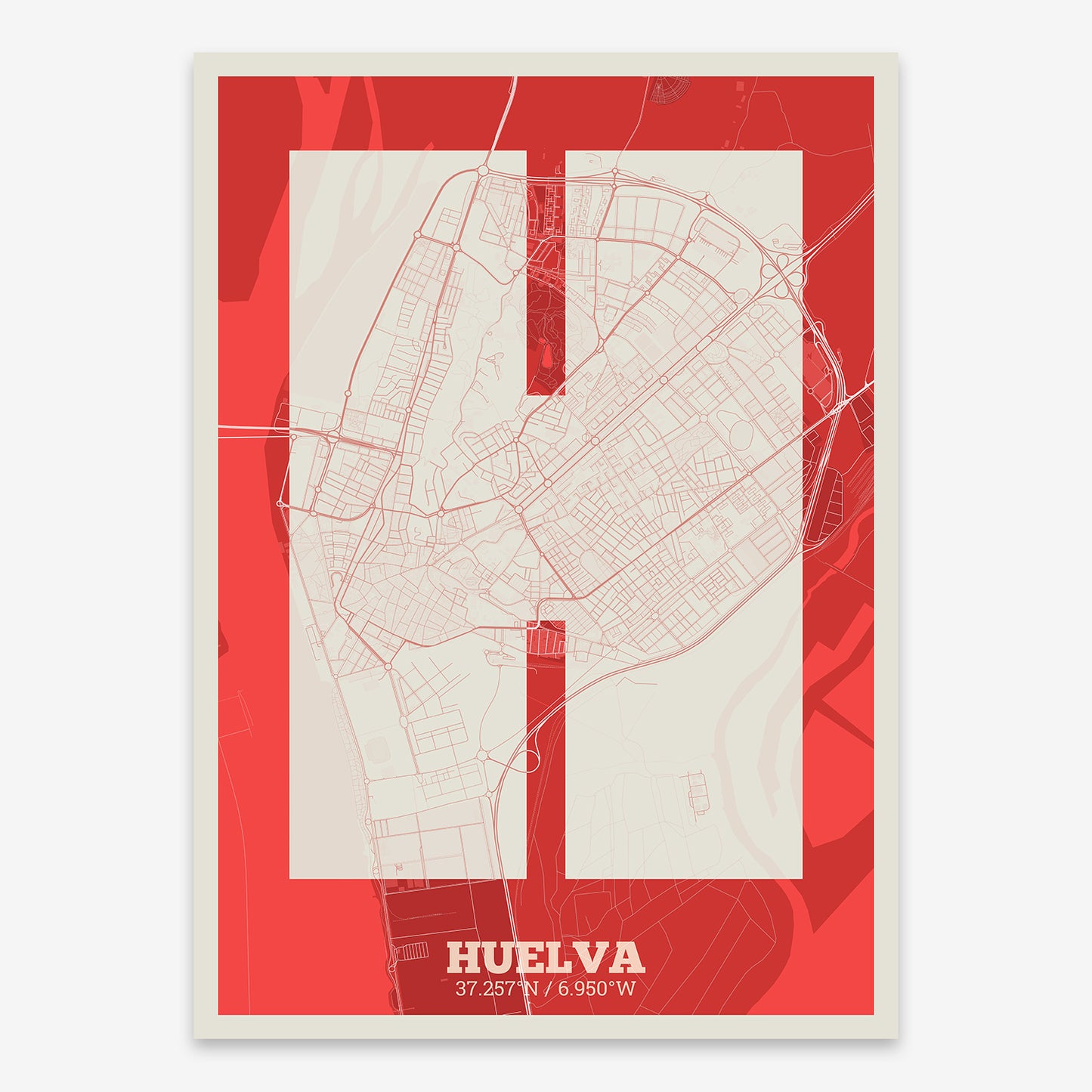 Huelva Map V02 Boho / No Frame / No