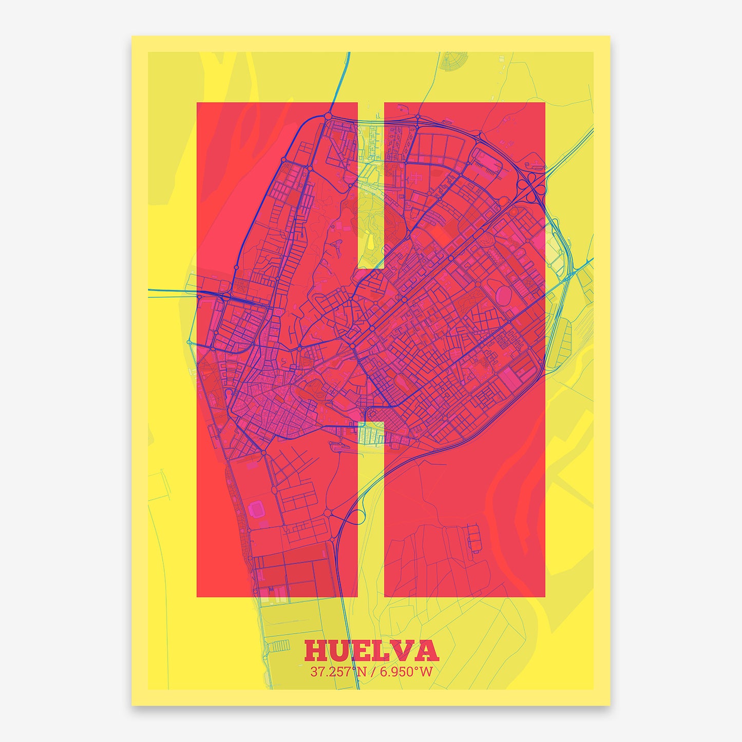 Huelva Map V02 Miami / Frame / No