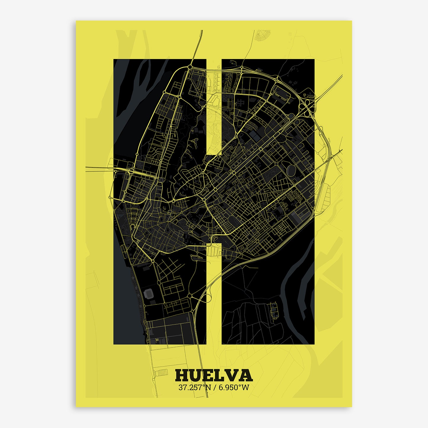 Huelva Map V02 Night / No Frame / No