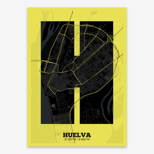 Huelva Map V02 Night / Frame / Yes