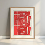 Artistic poster of Huelva with geometric typography - Personalized decoration