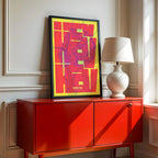 Artistic poster of Huelva with geometric typography - Personalized decoration