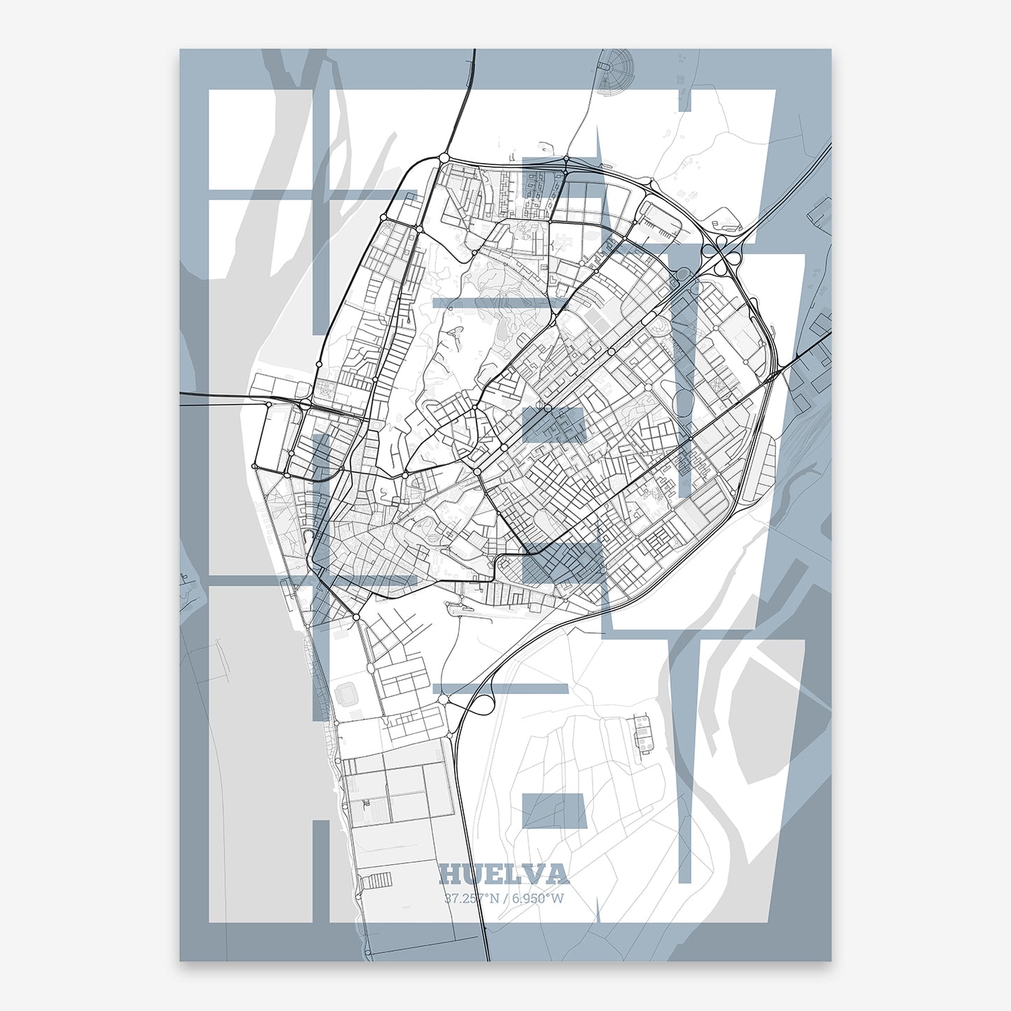 Huelva Map V03 Urban / Frame / Yes