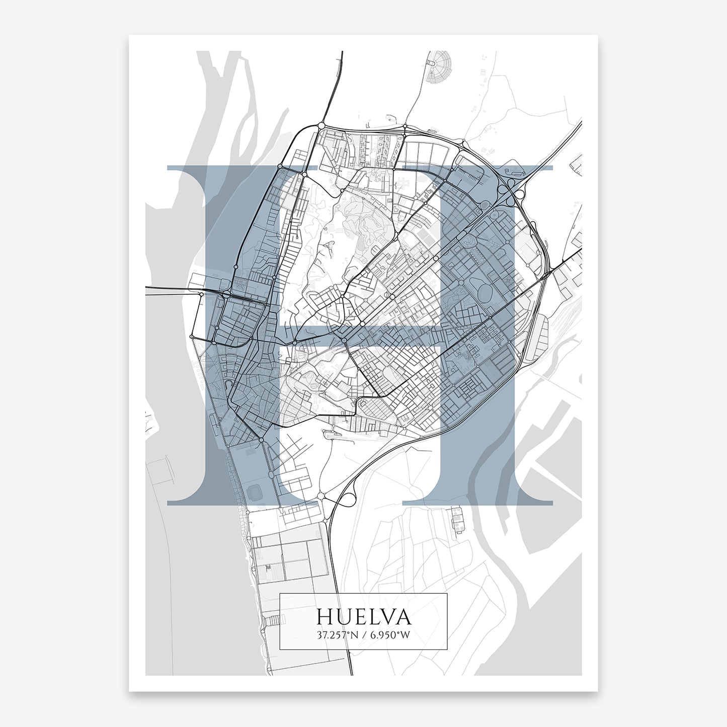 Huelva Map V06 Urban / Frame / Yes