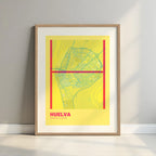 Decorative poster of Huelva – Ultra-thin typographic art