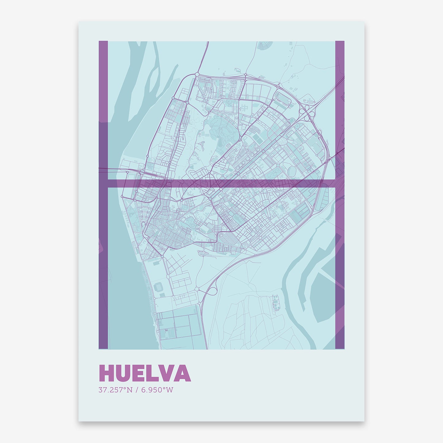 Huelva Map V07 Shabby / No Frame / No