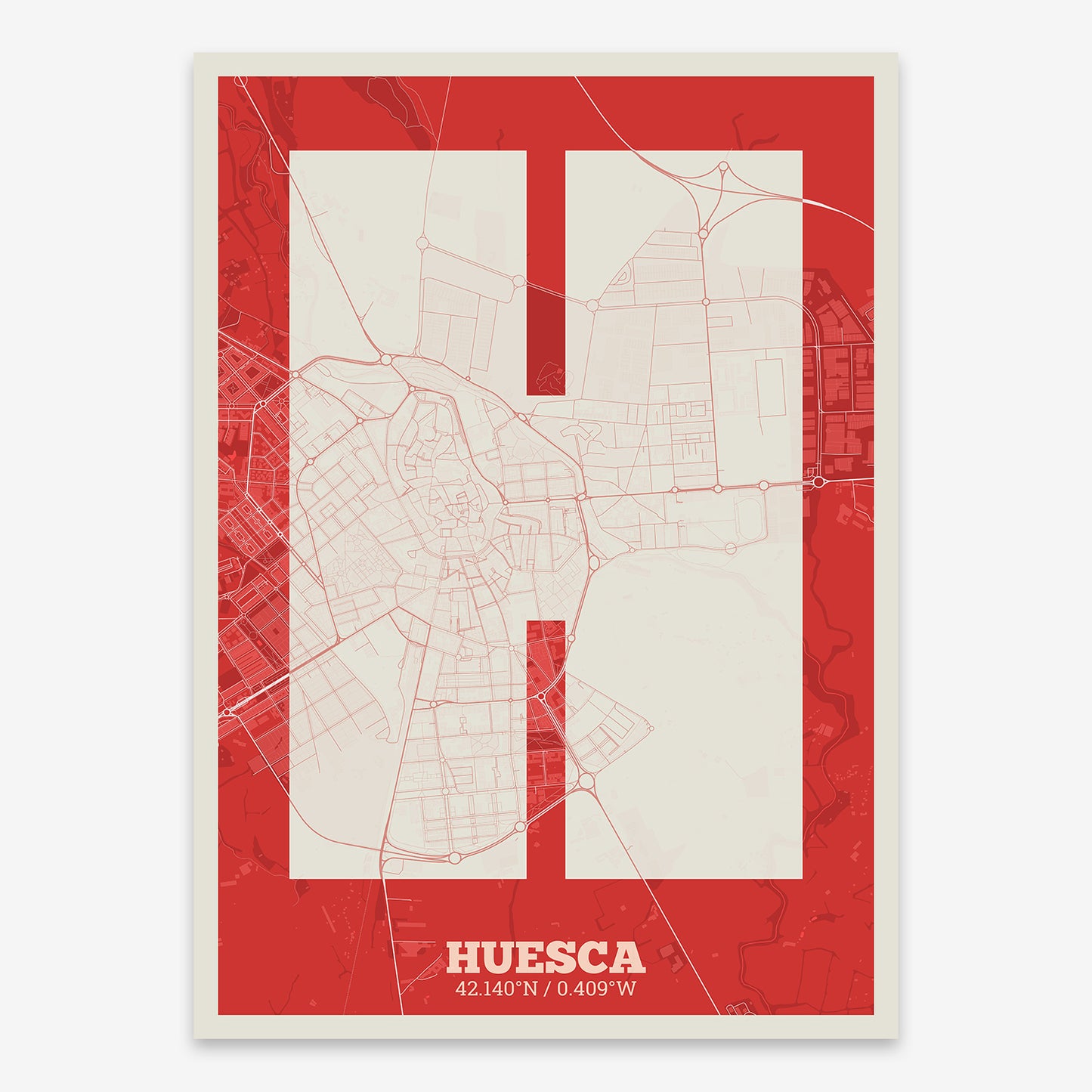 Huesca Map V02 Boho / No Frame / No