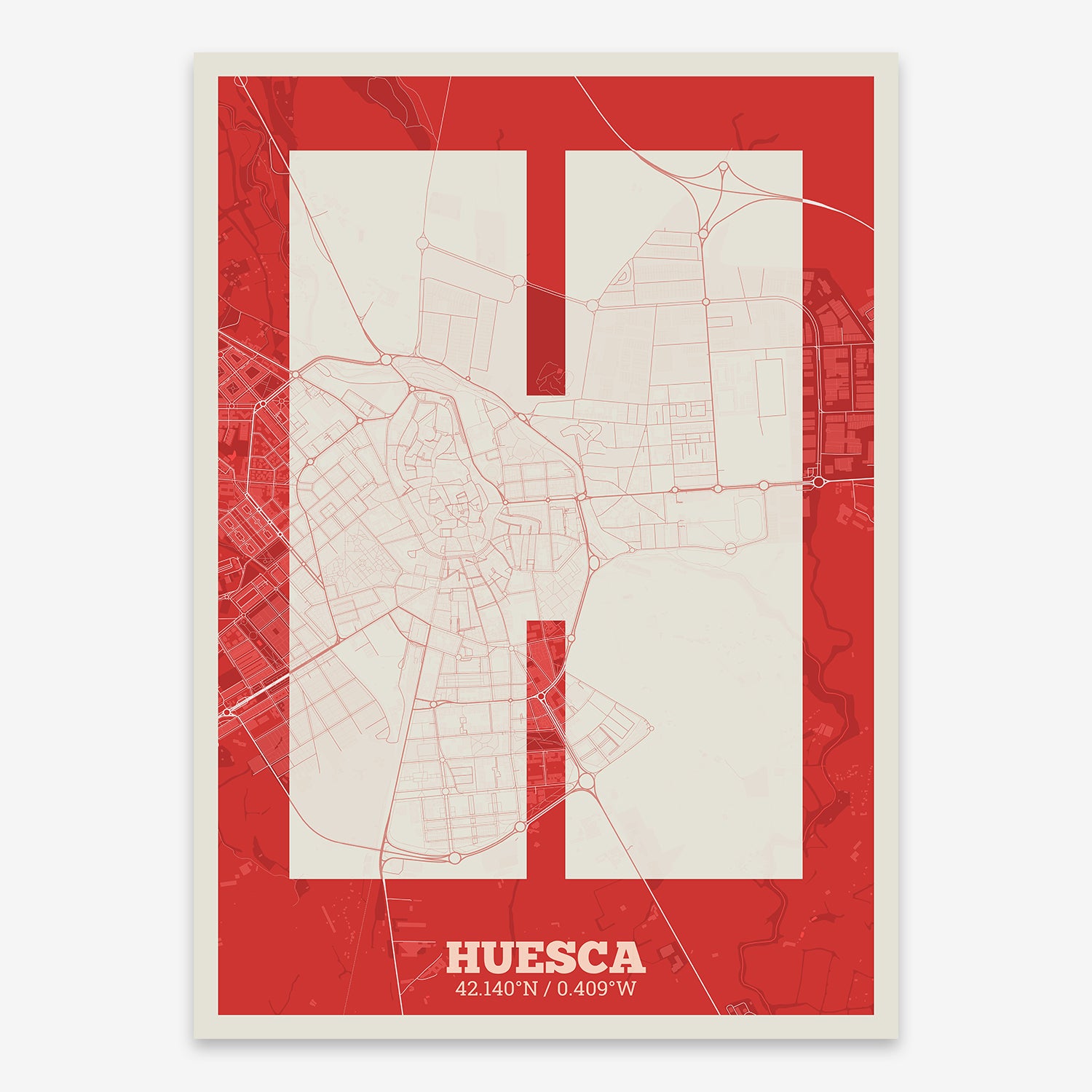 Huesca Map V02 Boho / No Frame / No