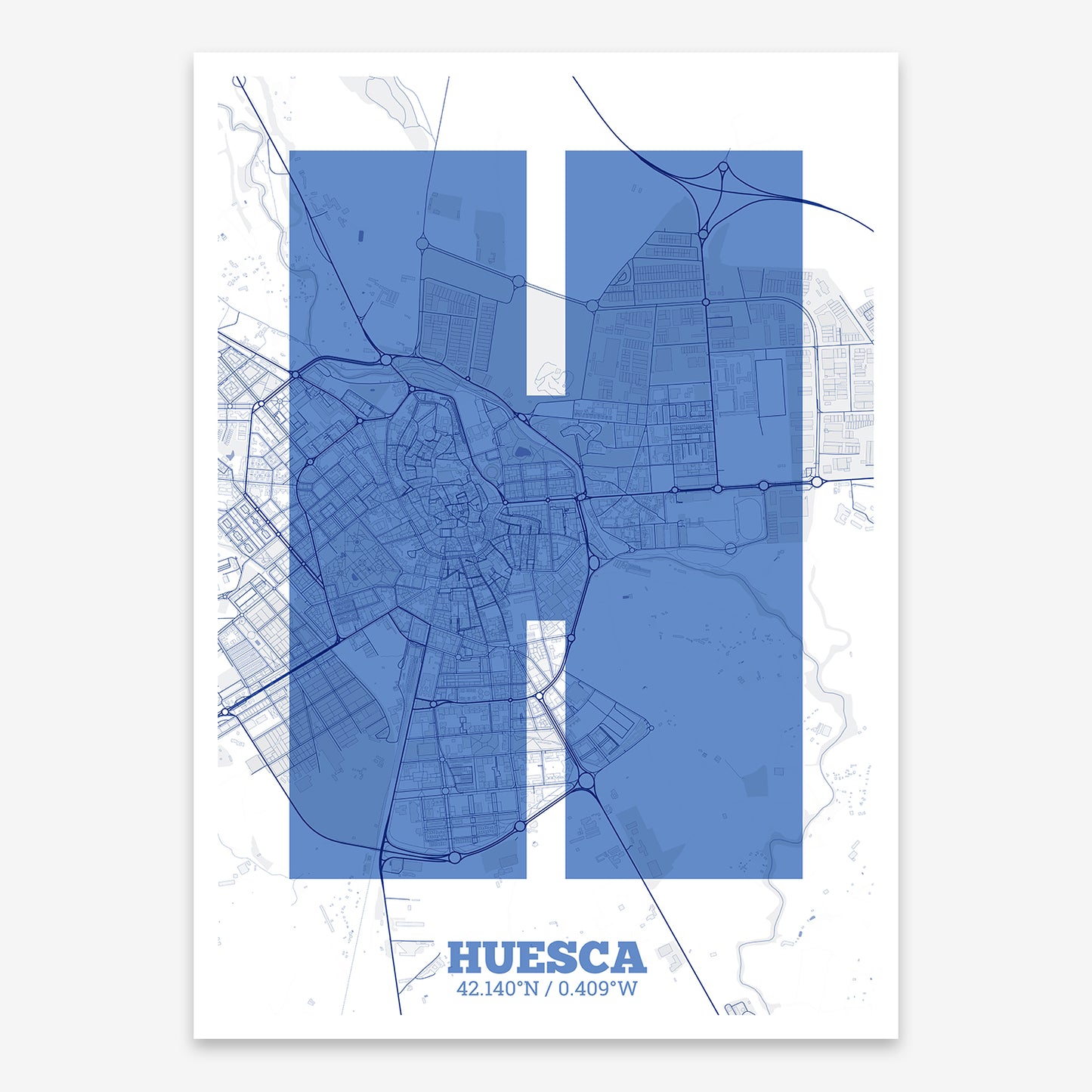 Huesca Map V02 Med / No Frame / No