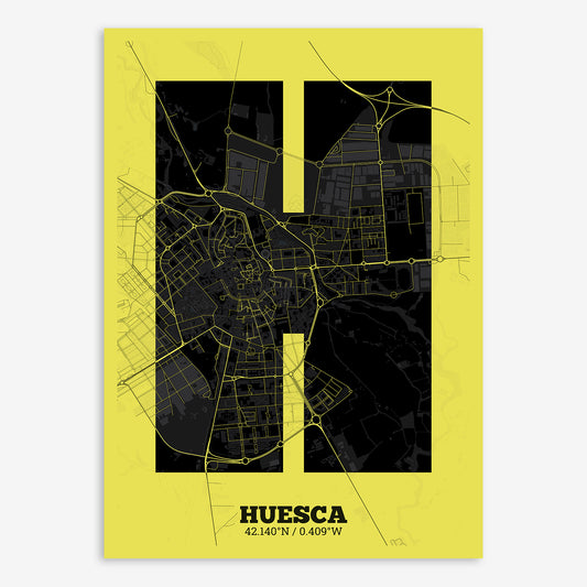 Huesca Map V02 Night / Frame / Yes